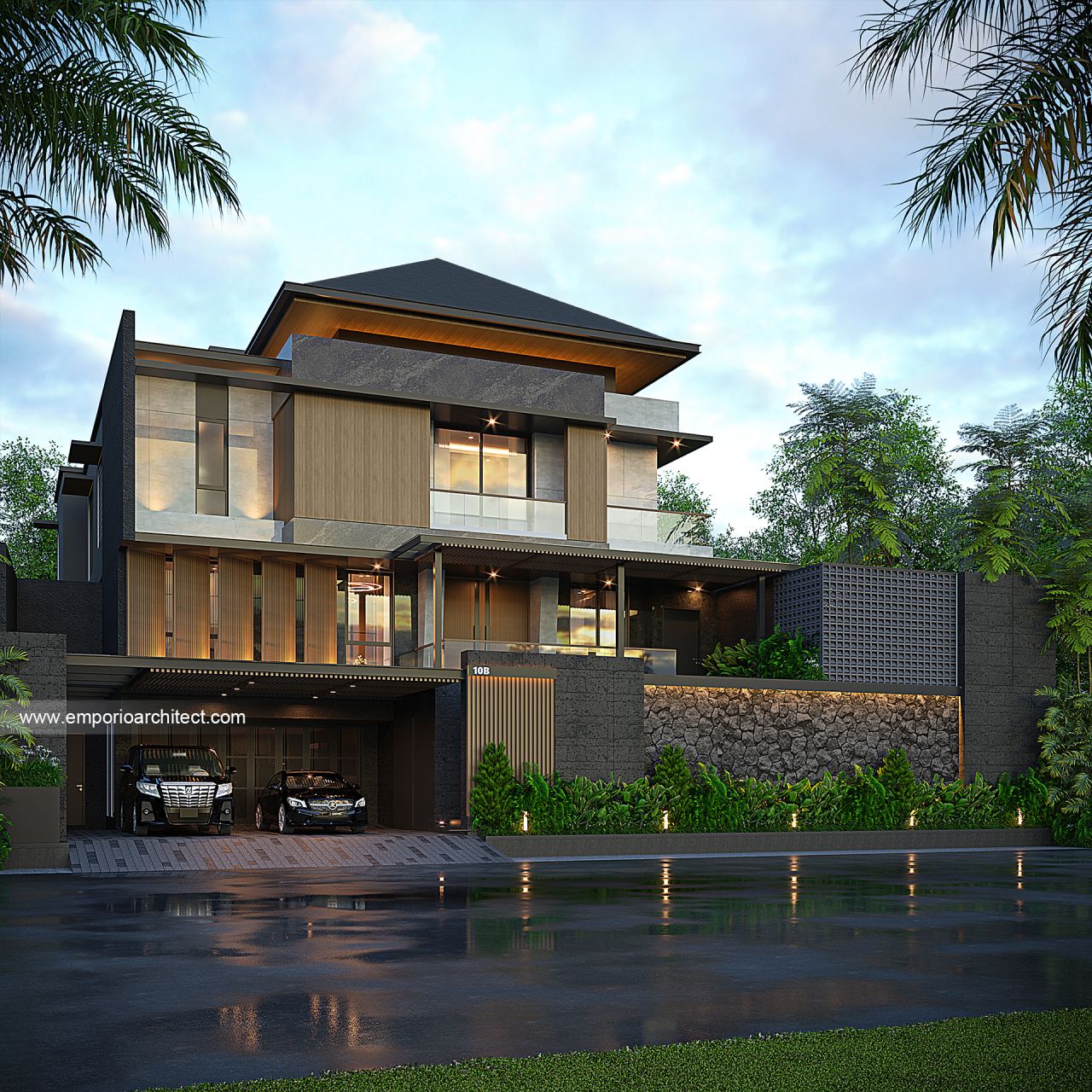 Gambar Desain Rumah Modern 3 Lantai Bapak SNN 1878 di  Bali