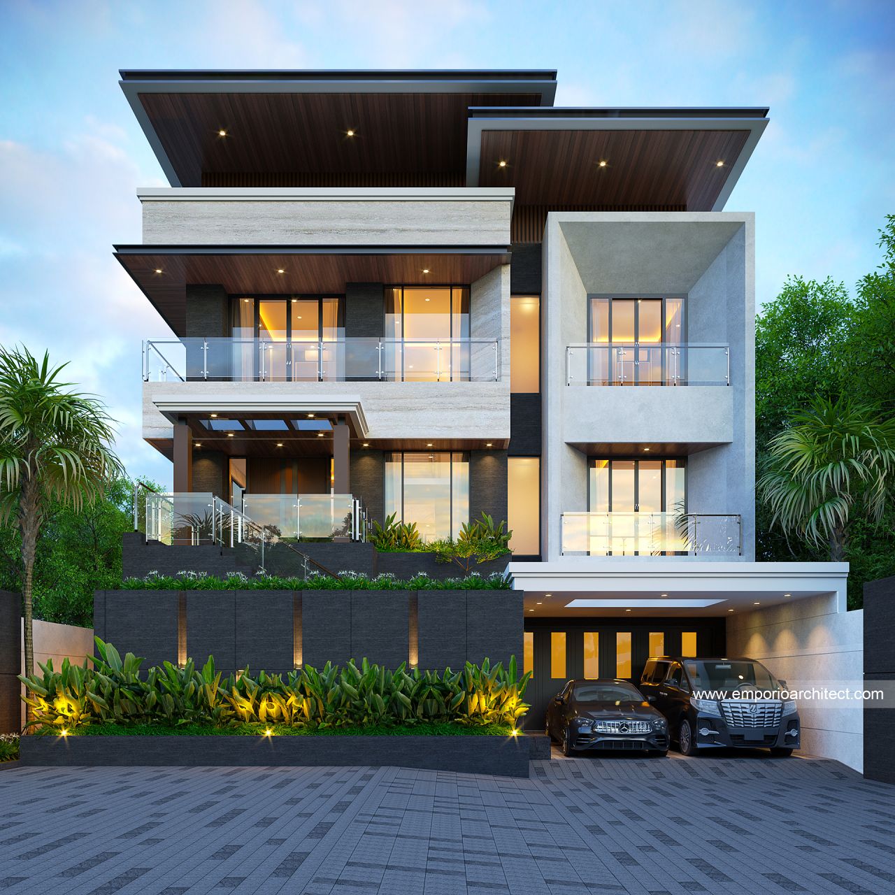 Gambar Desain Rumah Modern 3 Lantai Ibu WT 1673 di  Aceh