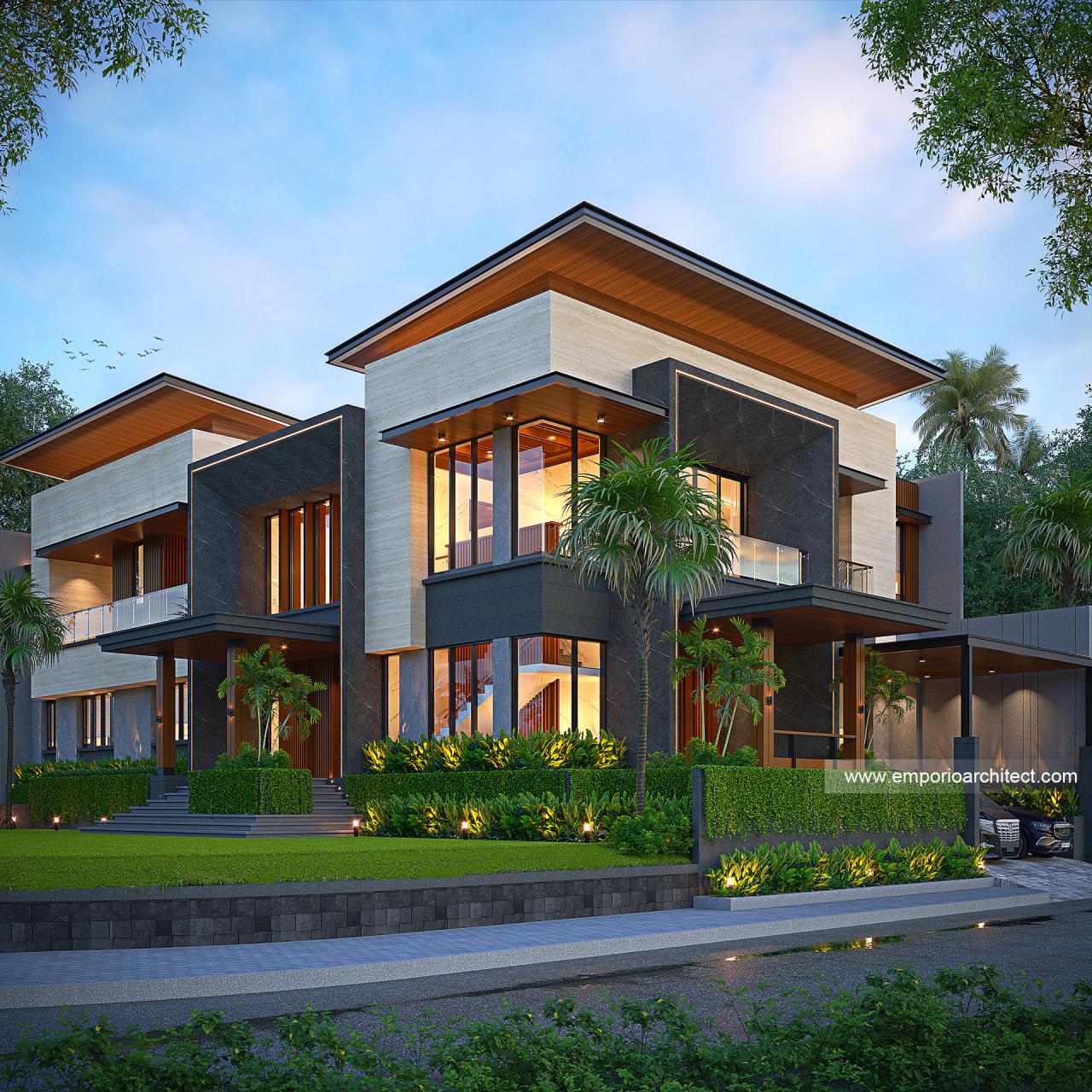 Gambar Desain Rumah Modern 3.5 Lantai Bapak HYT 1517 di  Tangerang Selatan