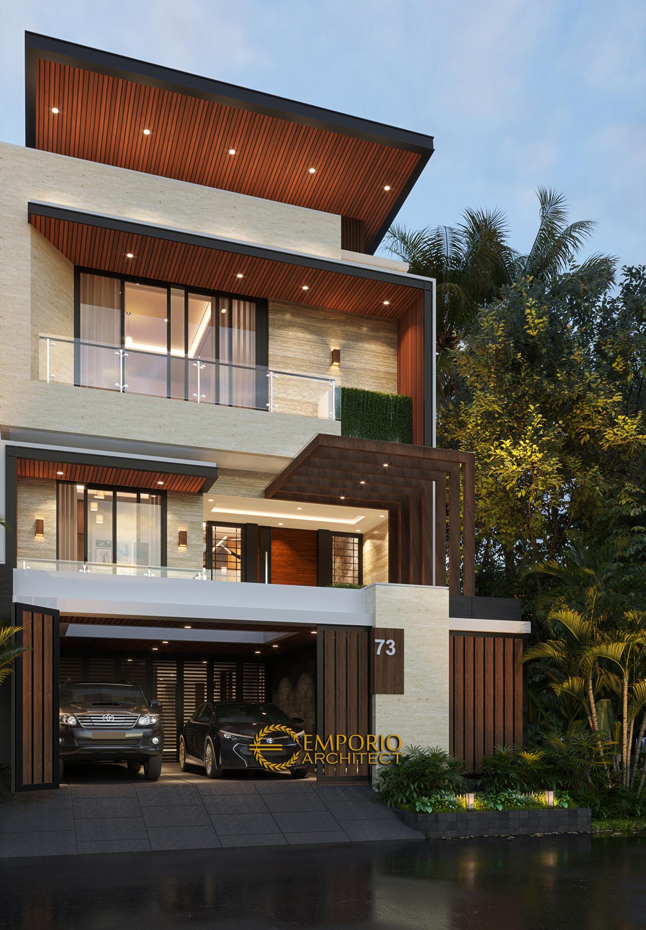 Desain Rumah Modern 3.5 Lantai Bapak David - Jakarta Barat