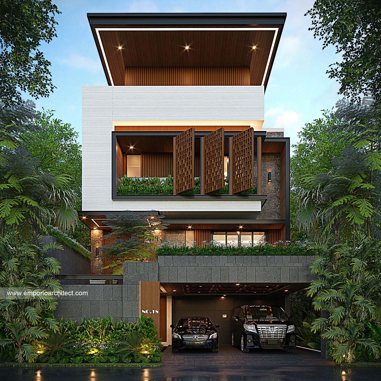 Gambar Desain Rumah Modern 4 Lantai Bapak RCD di  PIK, Jakarta Utara