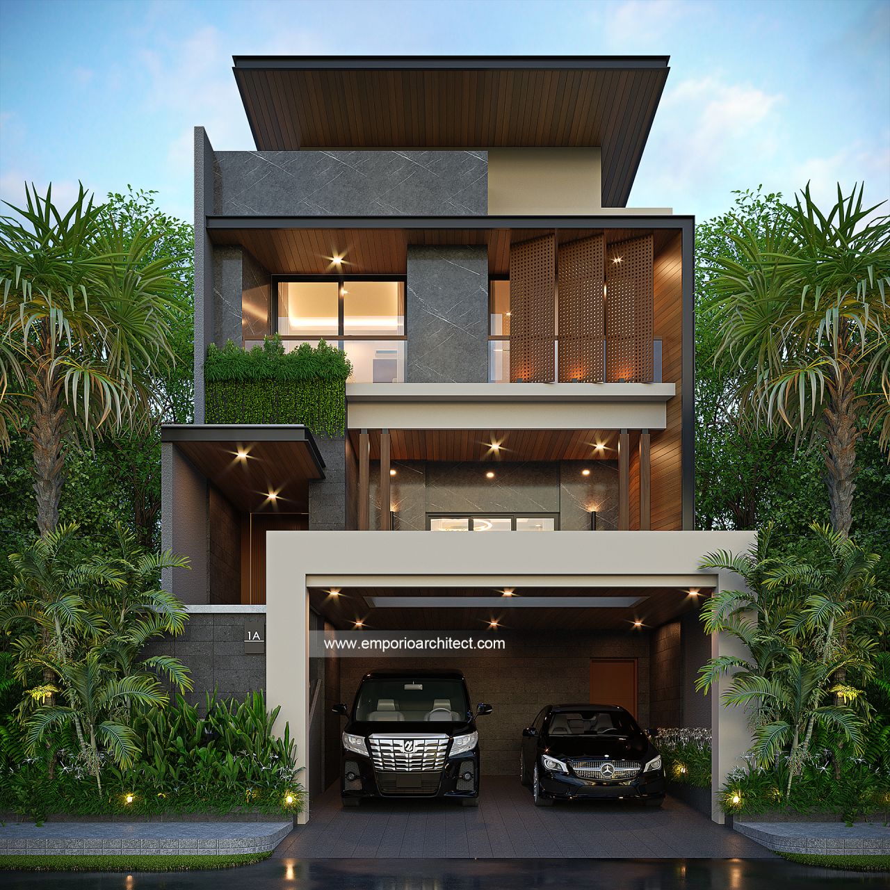 Gambar Desain Rumah Modern 4 Lantai Bapak RNL 1768 di  Makassar