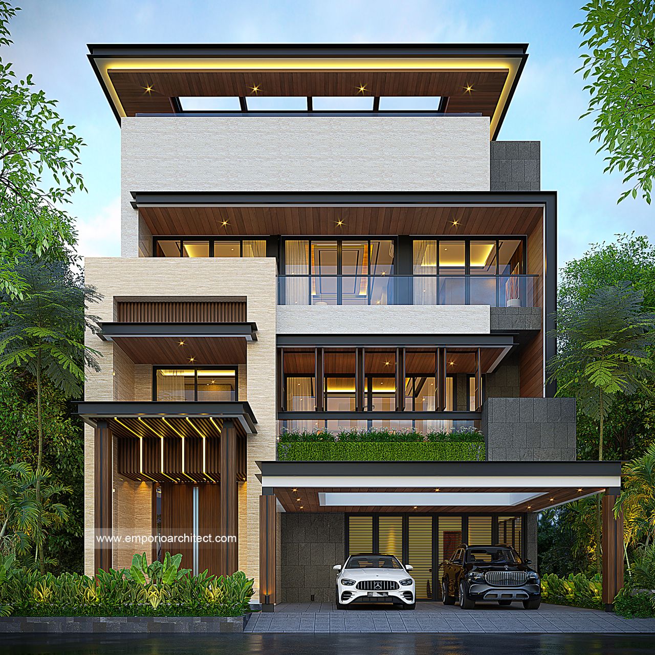 Gambar Desain Rumah Modern 4 Lantai Ibu JSC 1887 di  BSD, Tangerang Selatan