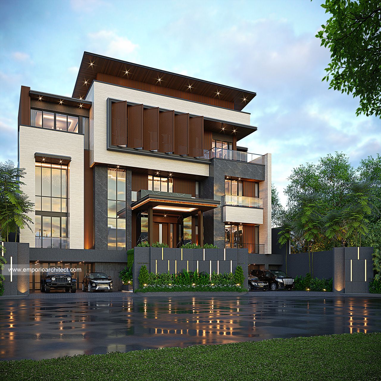 Gambar Desain Rumah Modern 4 Lantai Mrs. K 1901 di  Jakarta Utara