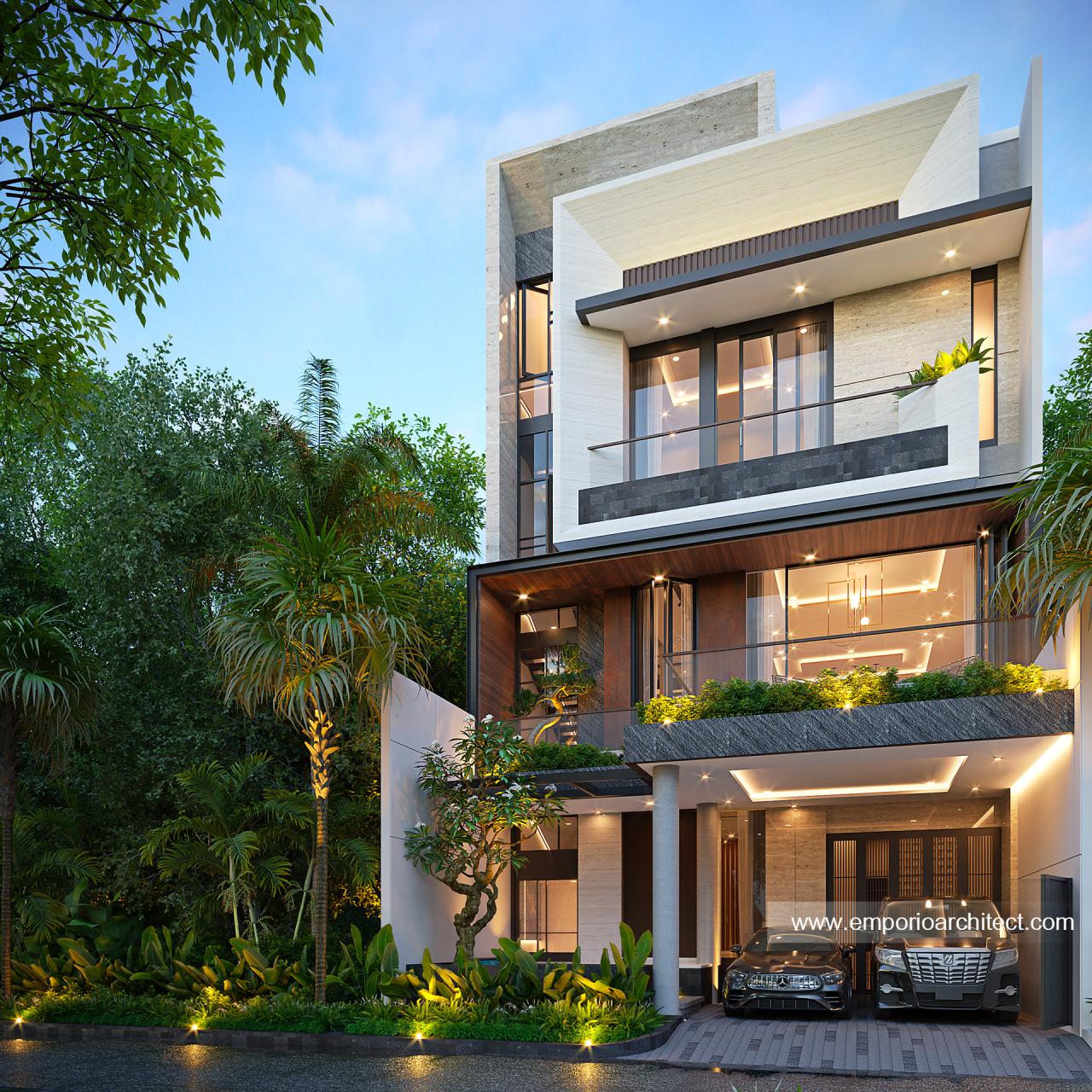 Gambar Desain Rumah Modern 4 Lantai Bapak TNY 1483 di  Jakarta