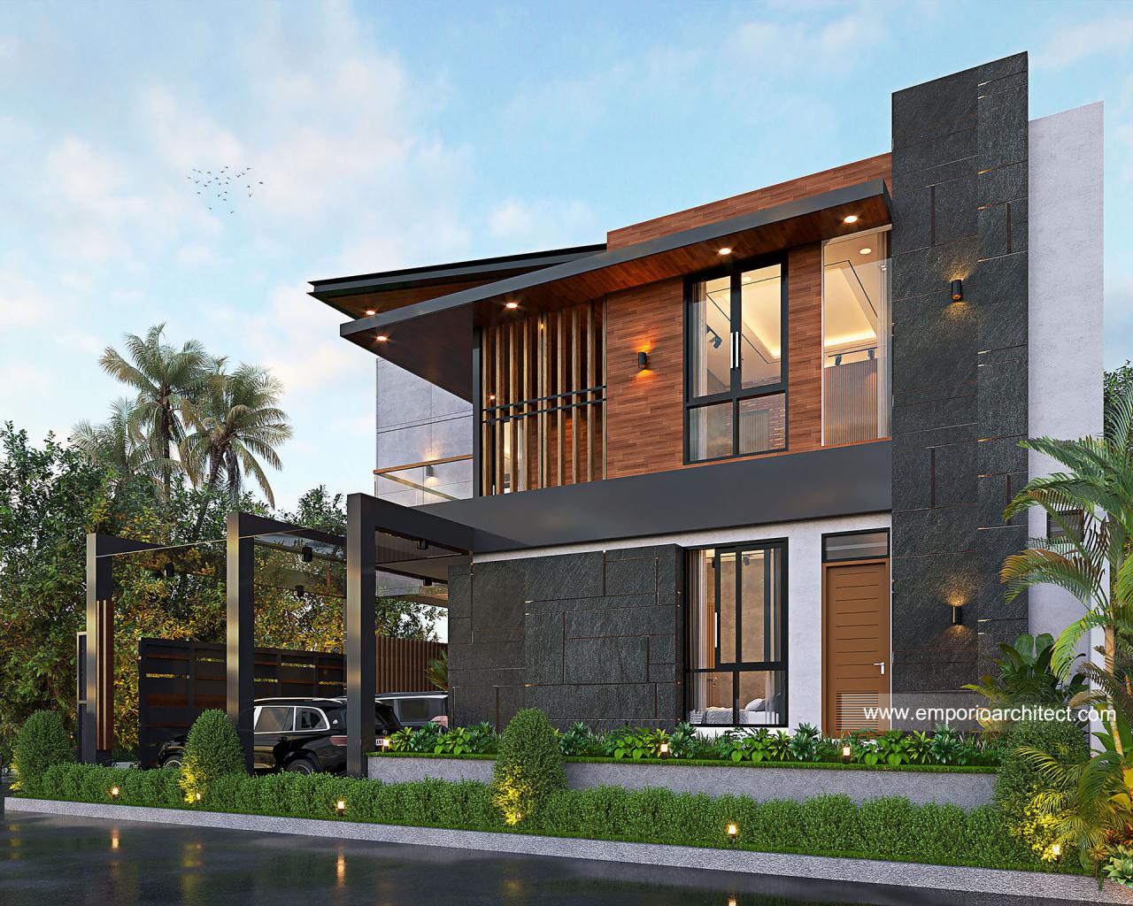 Desain Tampak Samping Rumah Modern Industrial Lantai Mr Md Di Jember Jawa Timur