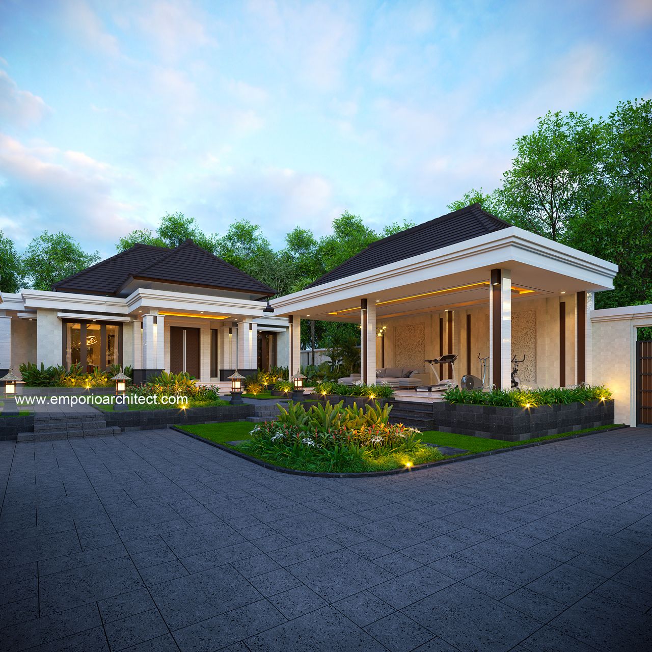 Desain Tampak Depan Rumah Villa Bali Lantai Bapak Ath Di Negara