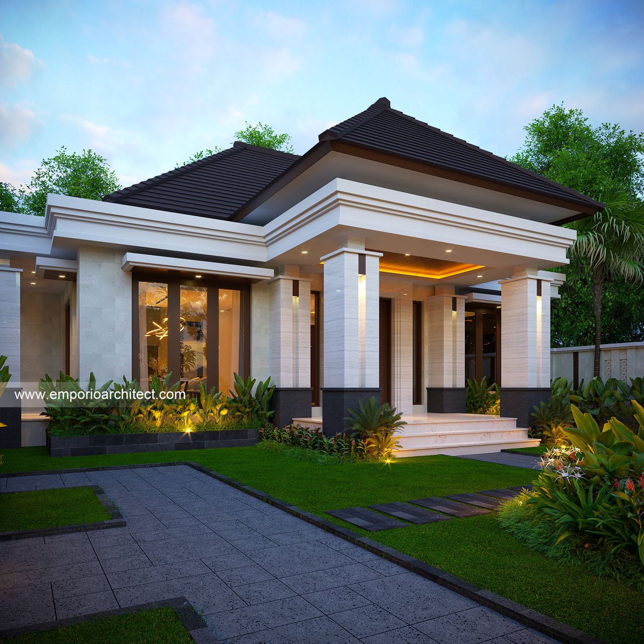 Desain Tampak Depan 4 Rumah Villa Bali 1 Lantai Bapak ATH Di Negara ...