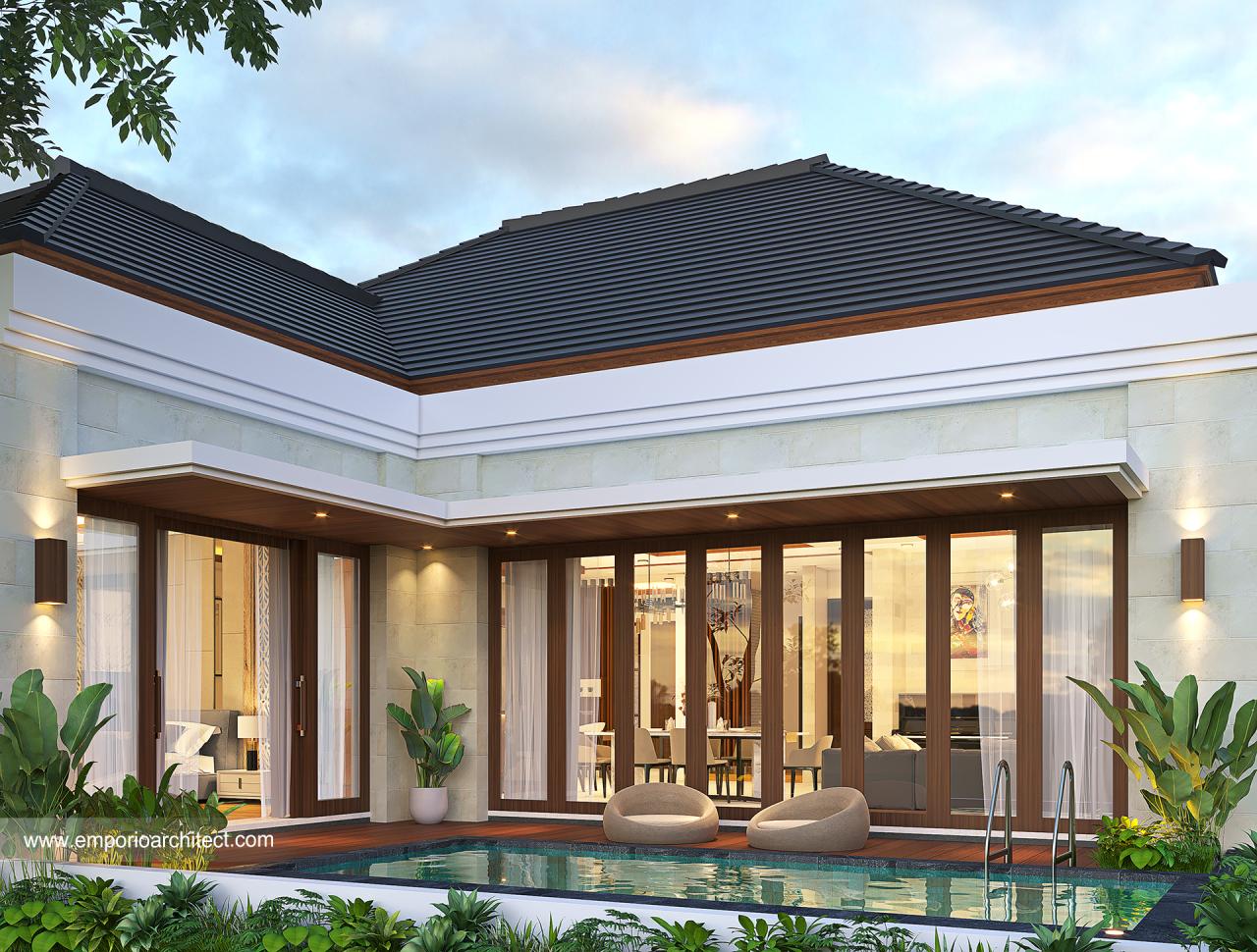 Desain Tampak Belakang Rumah Villa Bali 1 5 Lantai Bapak Dr Rudi Di