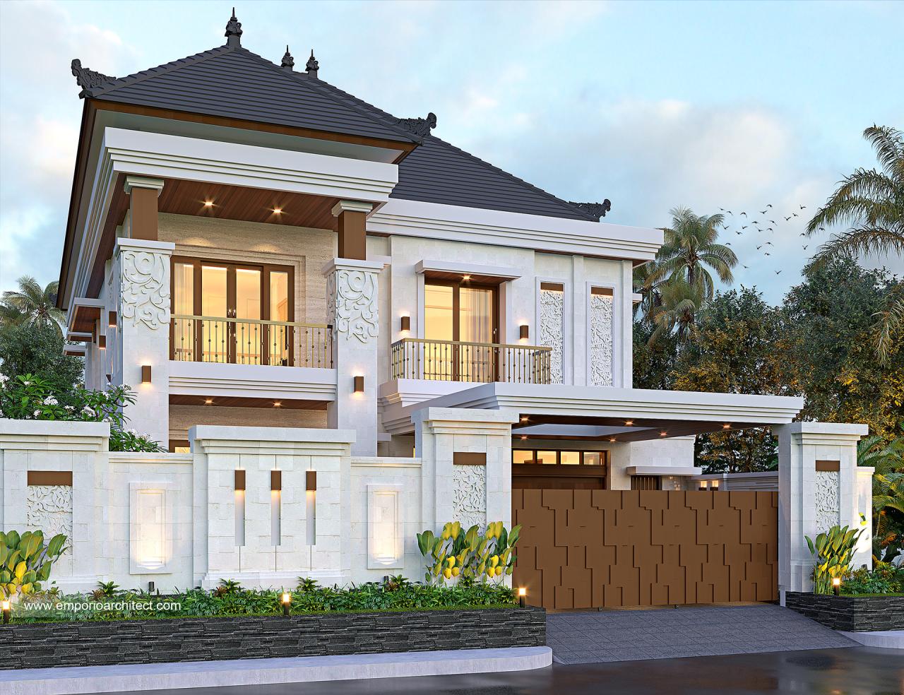 Desain Tampak Depan Dengan Pagar Rumah Villa Bali 2 Lantai Ibu Mieke Di ...