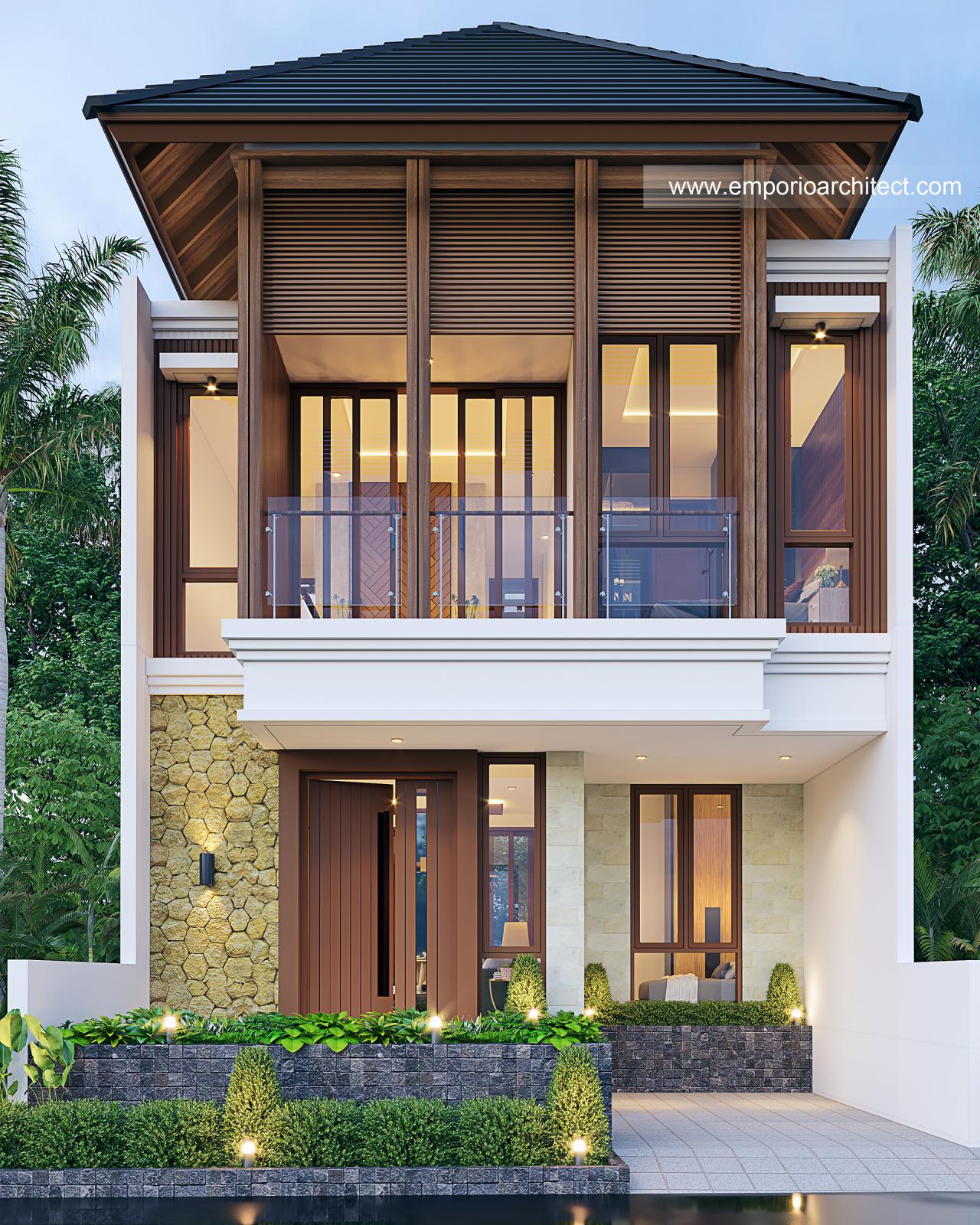 Desain Tampak Depan 3 Rumah Villa Bali 2 Lantai Ibu MDN Di Cinere ...