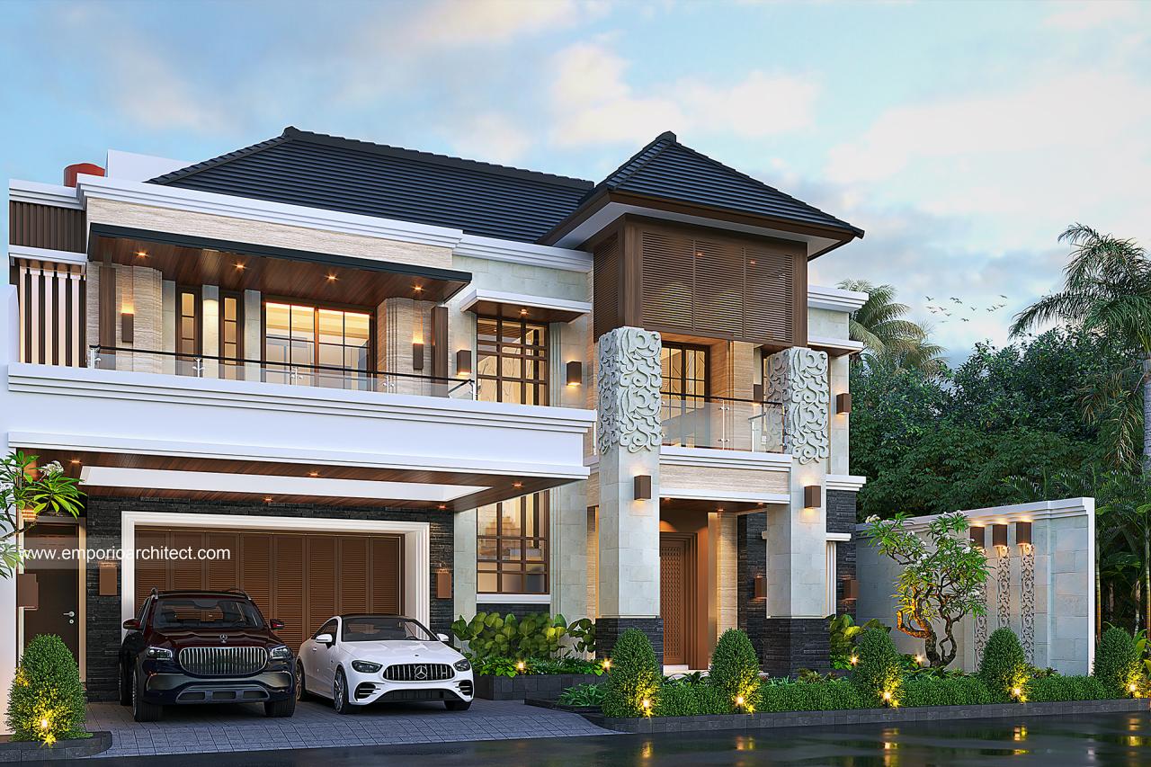 Desain Rumah Villa Bali 2 Lantai Ibu FTR di Bandung