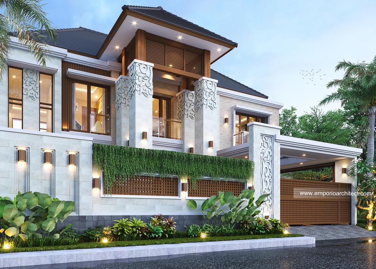 Desain Tampak Depan Dengan Pagar Rumah Villa Bali 2 Lantai Bapak Erik ...