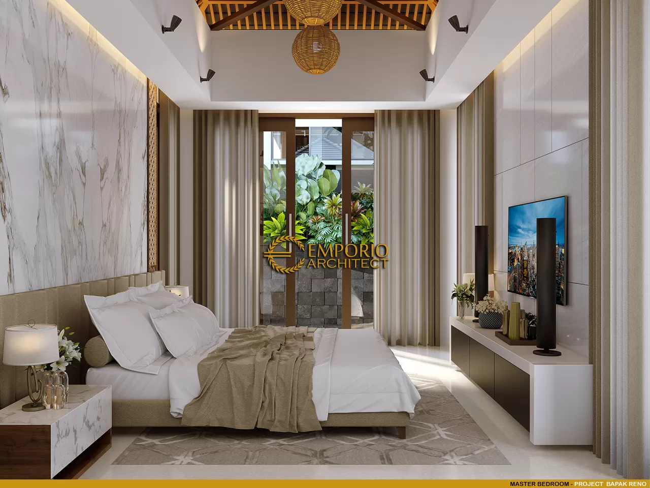 Desain Interior Rumah Mewah 2 Lantai Bergaya Villa Bali 