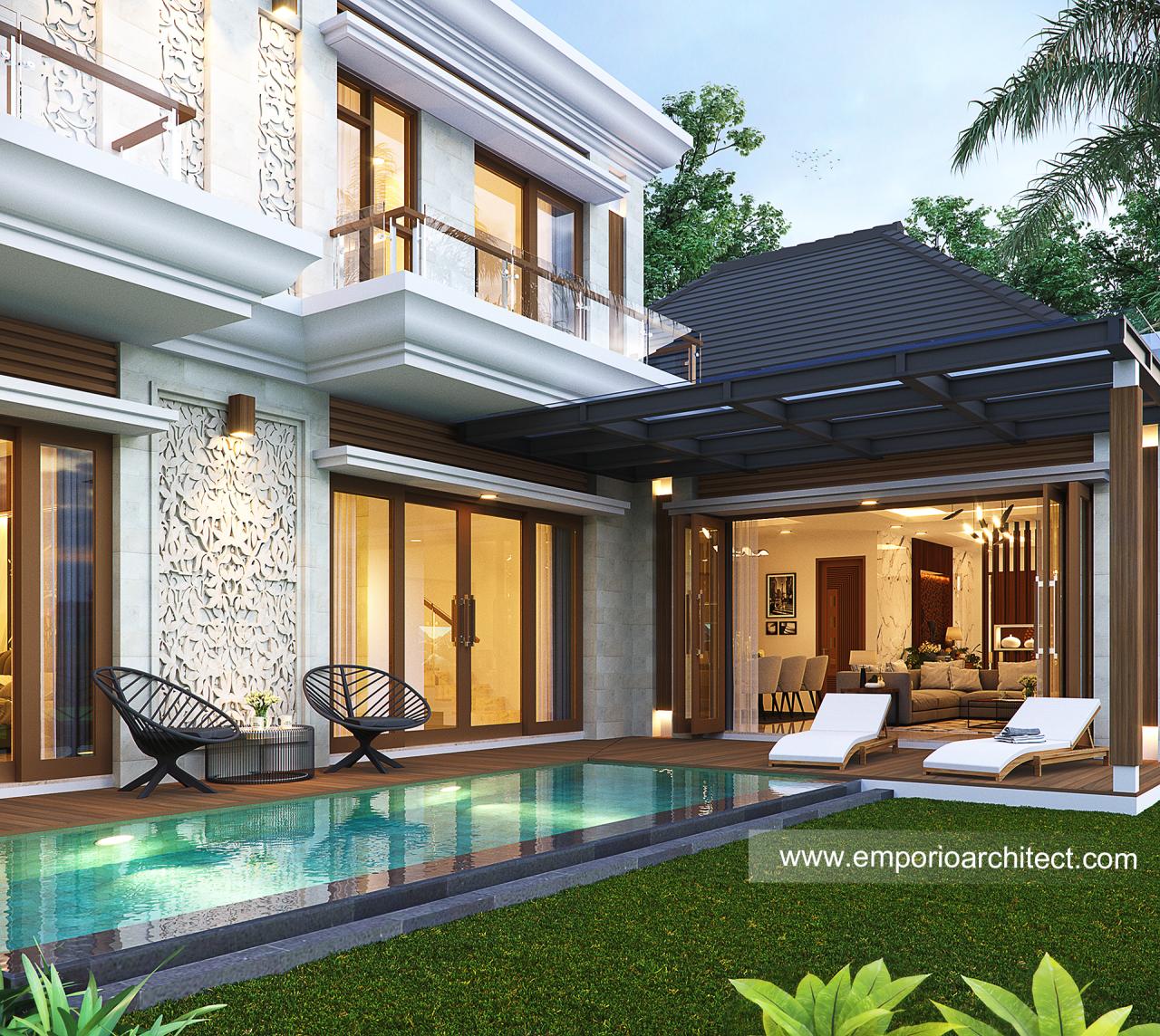 Desain Tampak Detail Belakang Rumah Villa Bali 2 Lantai Bapak IST Di ...