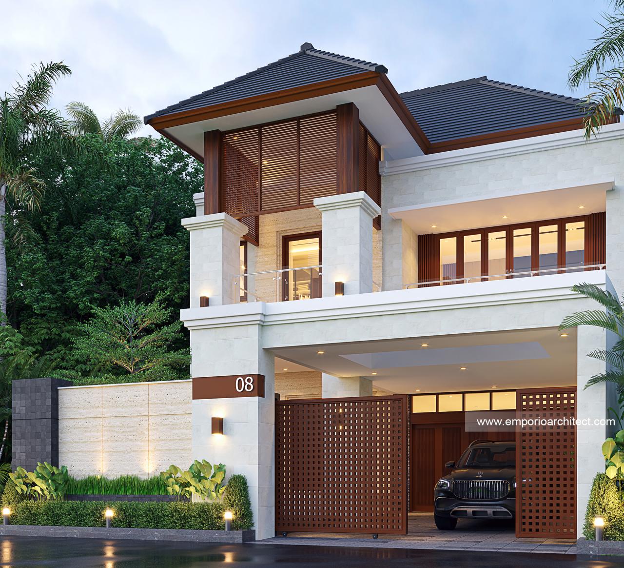 Desain Tampak Depan Dengan Pagar Rumah Villa Bali 2 Lantai Ibu Windia ...