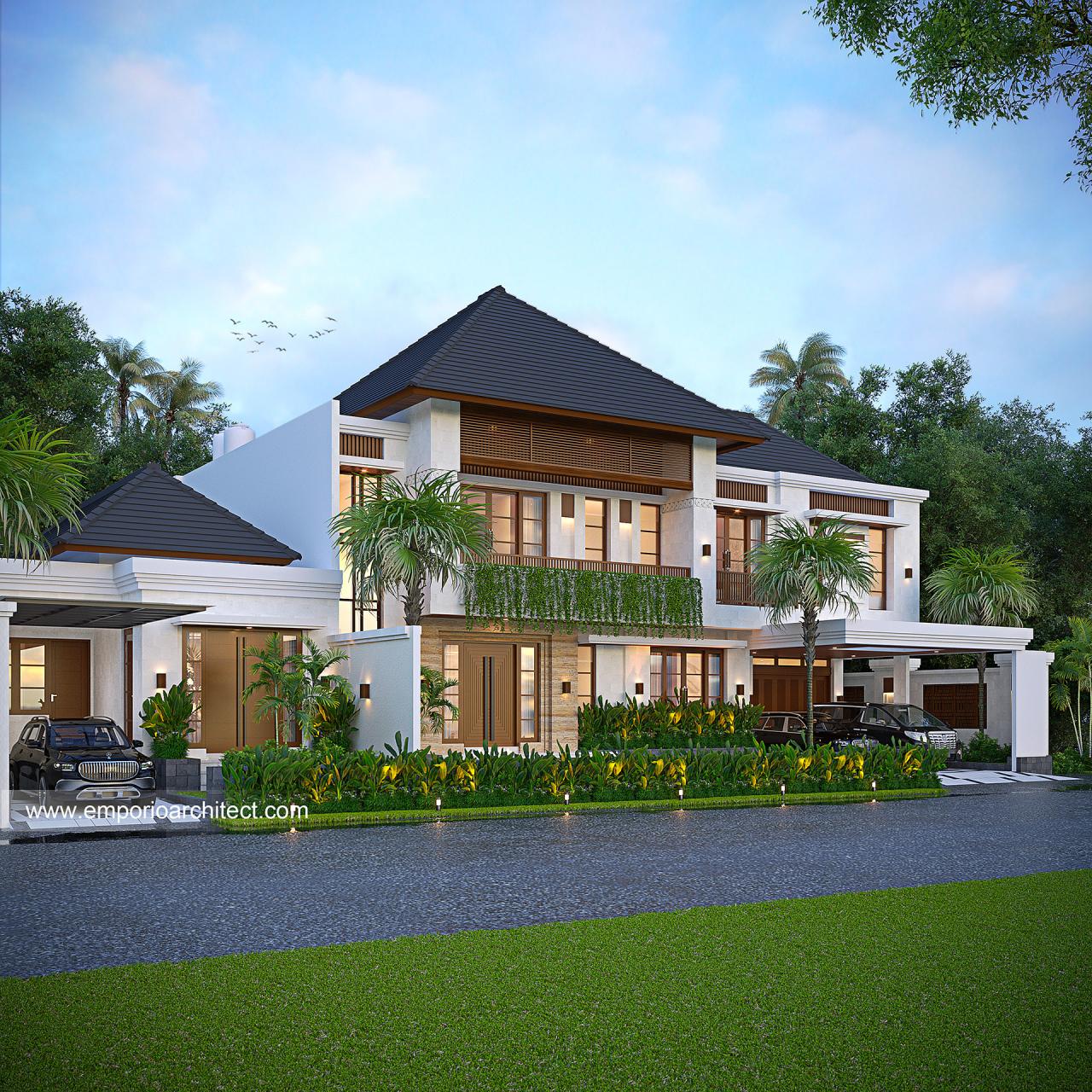 Desain Tampak Depan 2 Rumah Villa Bali 2 Lantai Ibu Gld Di Lampung Desainfasad 33544 6687