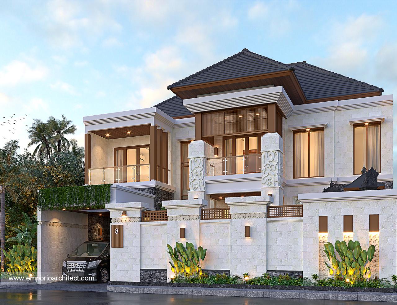 Desain Tampak Depan Dengan Pagar Rumah Villa Bali 2 Lantai Bapak Dr ...