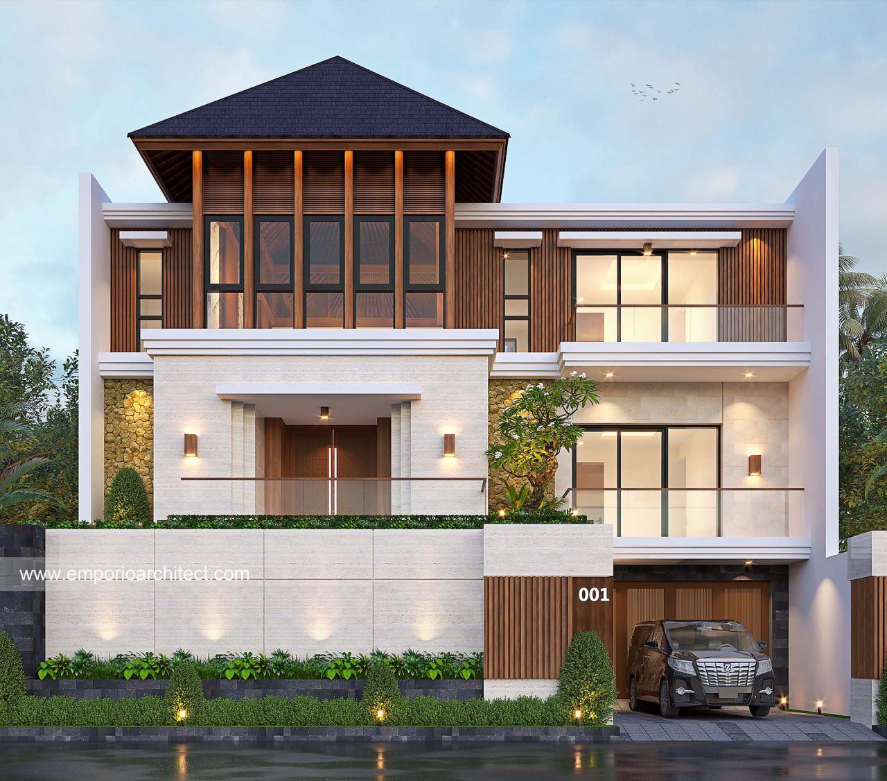 Desain Tampak Depan Kiri Rumah Villa Bali 2 5 Lantai Mr Yusri Di