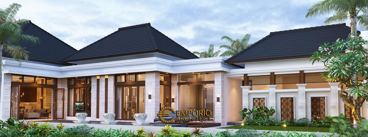 Desain Tampak Belakang Rumah Villa Bali Modern Lantai Bapak Eddy Di Kediri Jawa Timur