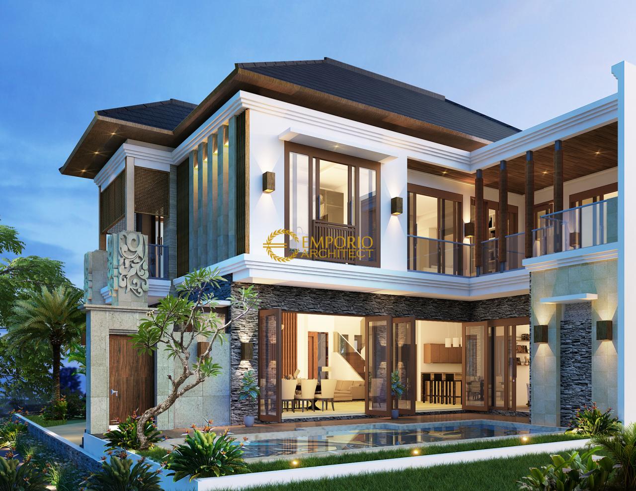 Desain Rumah Villa Bali 2 Lantai Ibu PNK Di Bekasi - #desaintaman - 7670