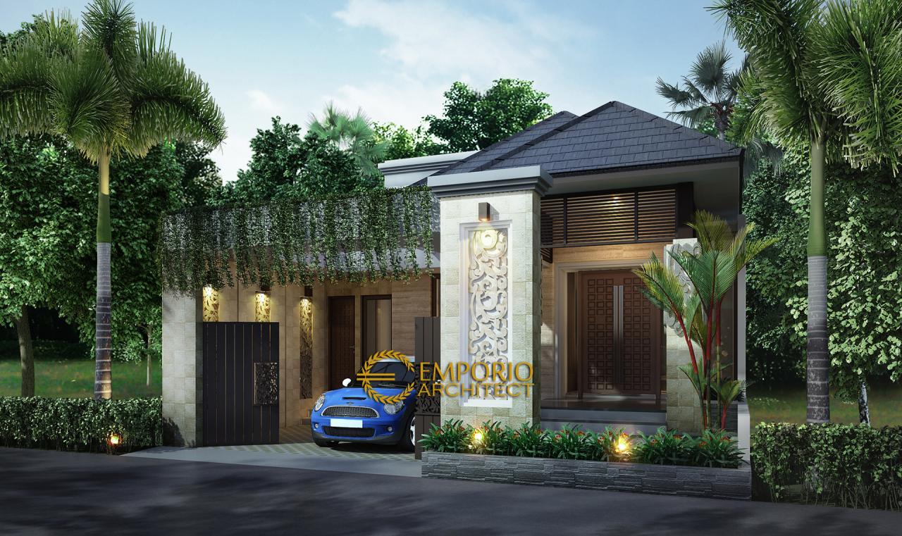 Desain Rumah Villa Bali 1 Lantai Bapak Kurnia di Depok ...