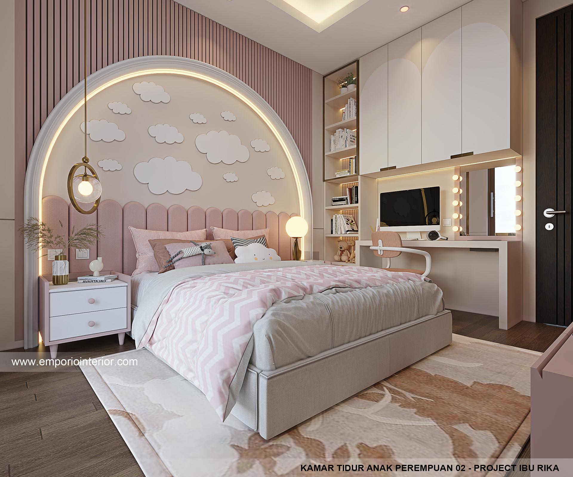 Desain Kamar Tidur Anak Perempuan 2 Rumah Modern 3.5 Lantai Ibu R.A Di ...