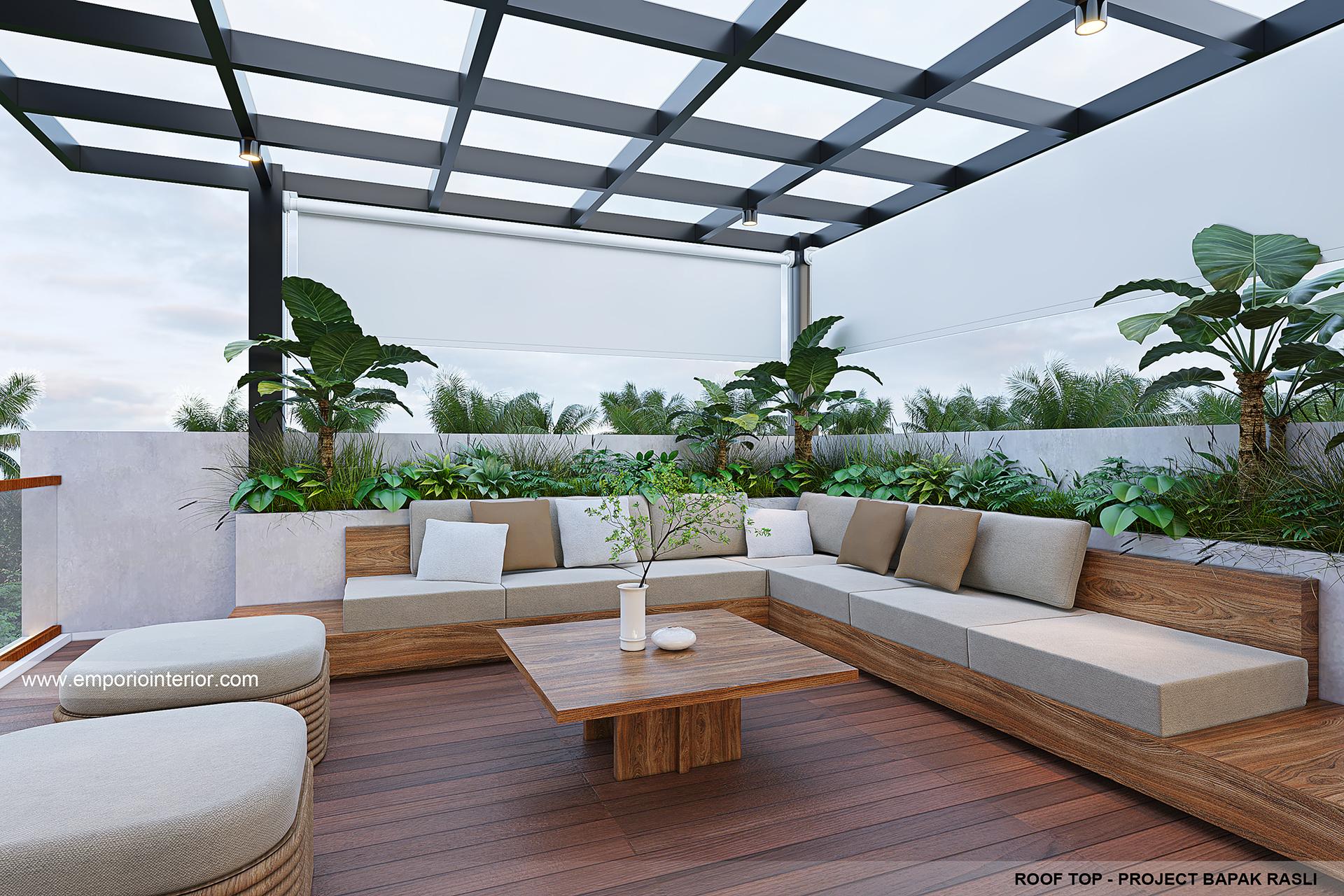 Desain Area Rooftop Rumah Modern 3.5 Lantai Bapak RSL Di Jakarta - # ...