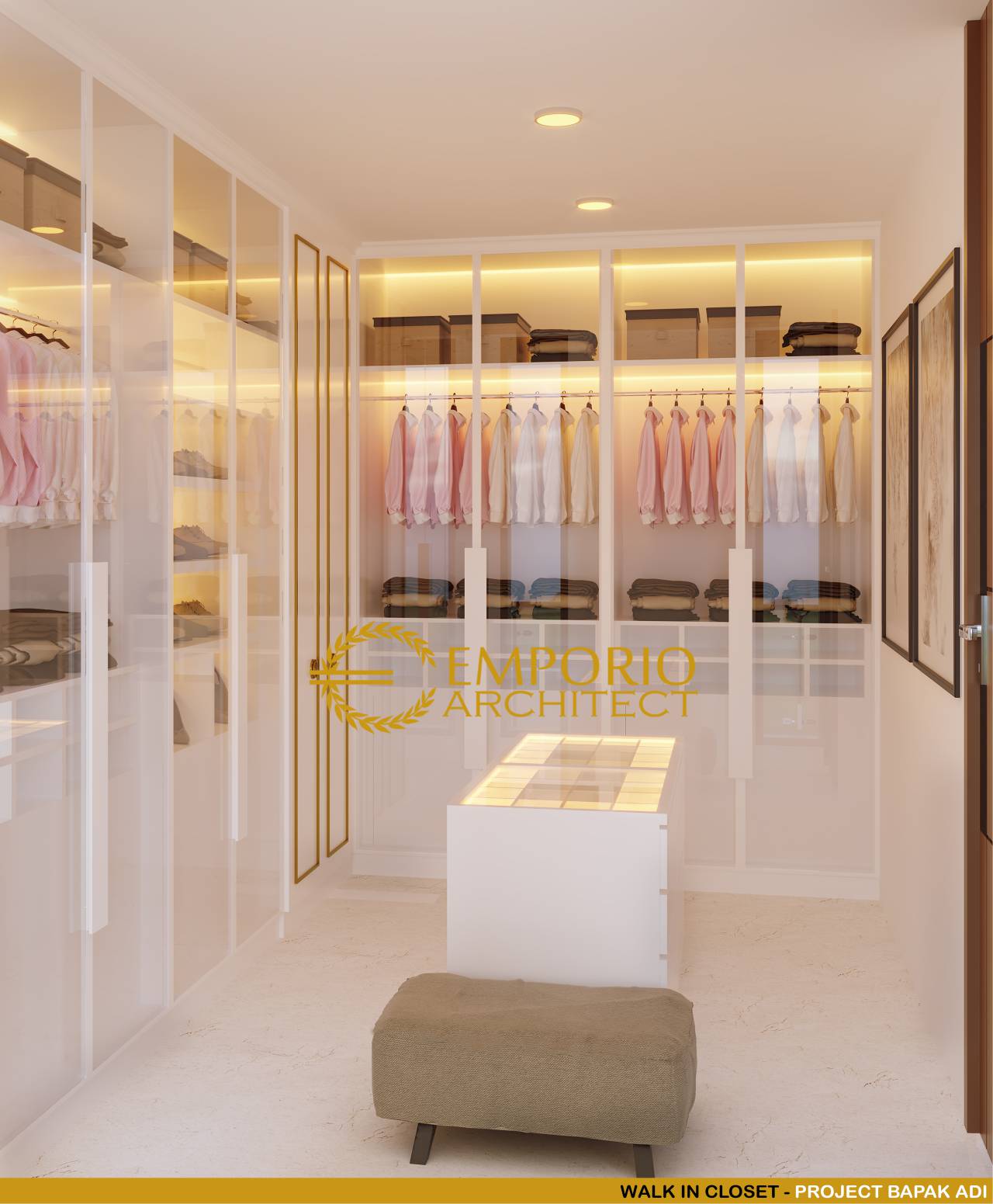 17.	Desain interior walk-in-closet pada rumah Bapak Adi di Bogor, Jawa Barat