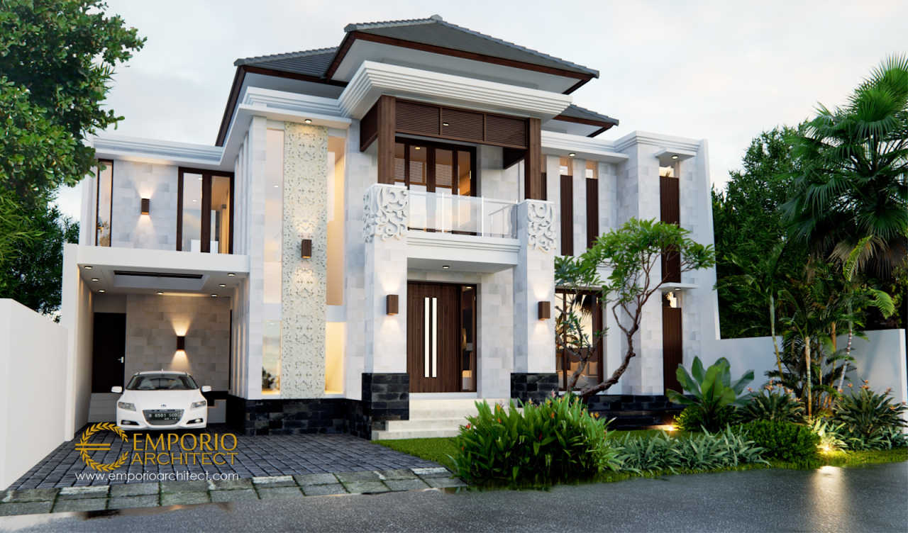  Desain  Rumah Villa Bali 2 Lantai Bapak Andi di Cikarang 