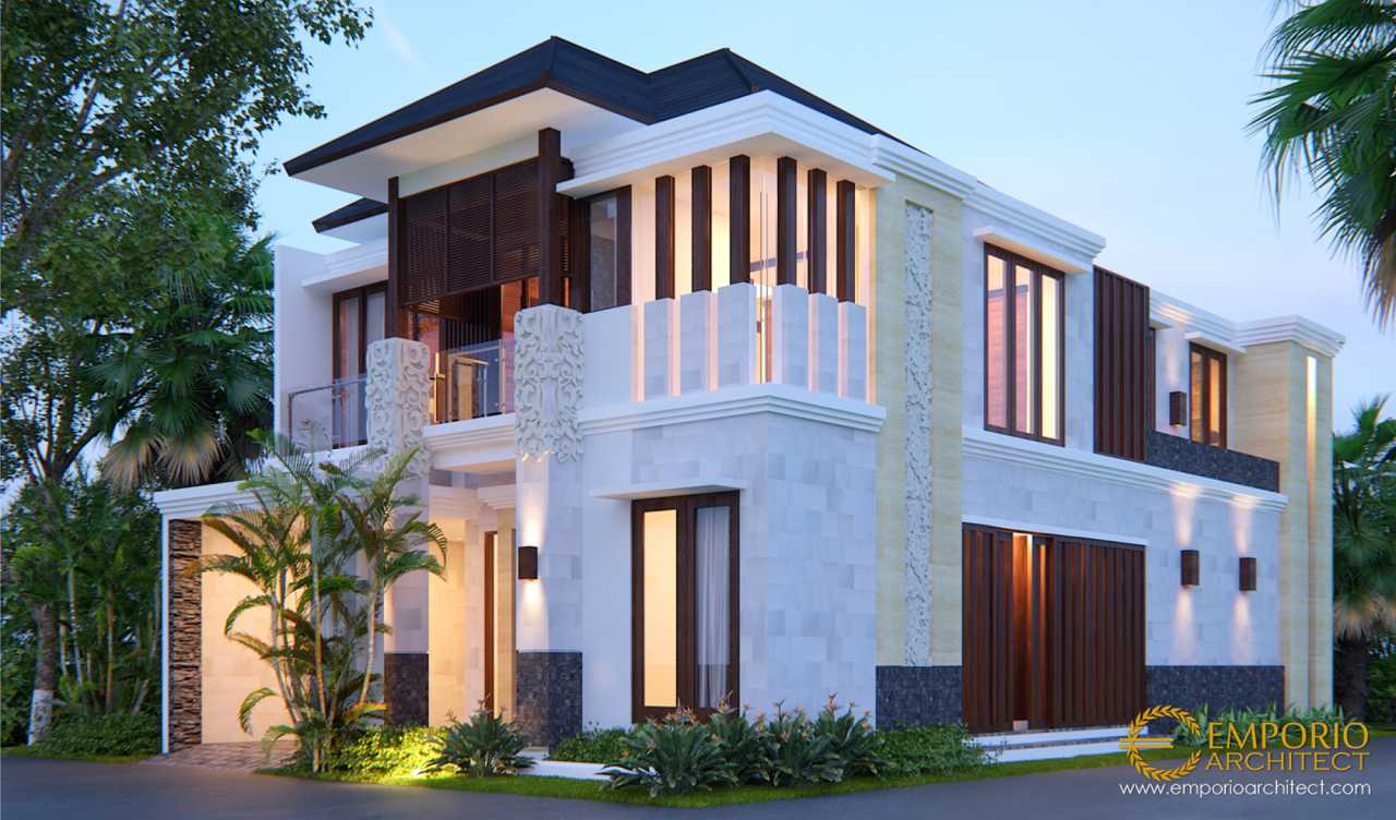 Desain Rumah Villa Bali 2 Lantai Bapak Adi Di Pondok Aren