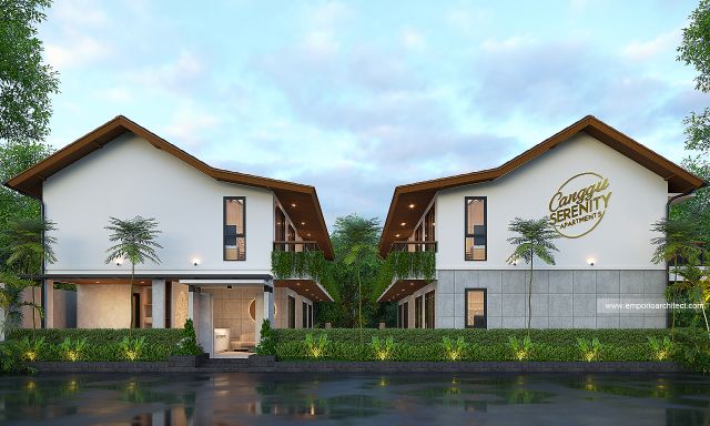 Desain Tampak Depan 3 Bangunan Modern 3 Lantai Bapak ATN di Bali