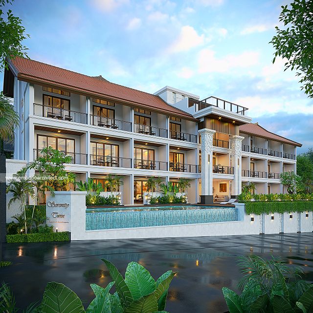 Gambar 1 Desain Bangunan Style Villa Bali 4 Lantai Bapak ATN 1733 di  Badung, Bali