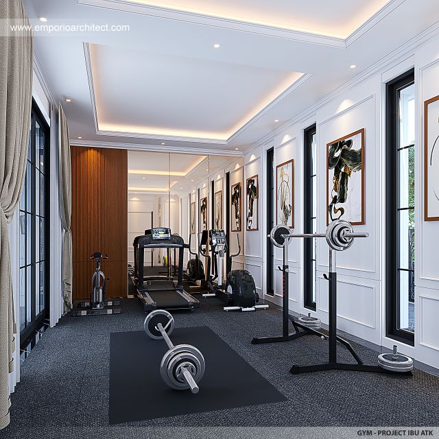 Desain Ruang Gym Butik Klasik Modern 3 Lantai Ibu ATK di Tangerang