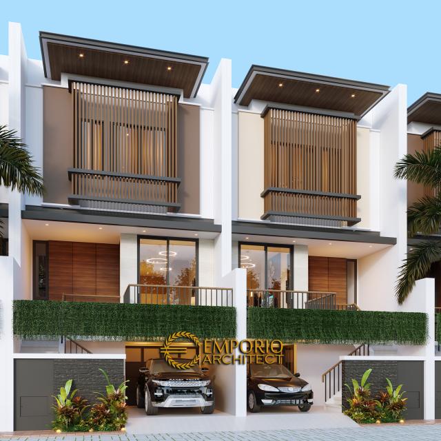 Desain Tampak Depan 1 Cluster Modern 3 Lantai Royale Indah Kapuk Cengkareng di Jakarta Barat