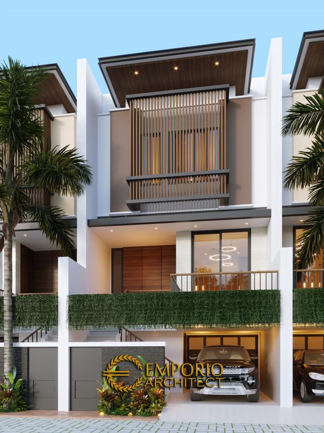 Desain Tampak Depan 2 Cluster Modern 3 Lantai Royale Indah Kapuk Cengkareng di Jakarta Barat