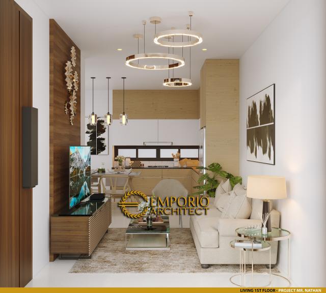 Desain Ruang Keluarga Cluster Modern 3 Lantai Royale Indah Kapuk Cengkareng di Jakarta Barat