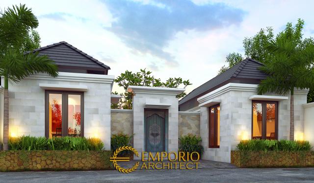 Desain Exterior Guest House Villa Bali 1 Lantai Bapak Wahyu di Malang