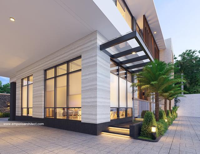 #backviewexterior - PT. AKJI Modern Office 2 Floors Design - Yogyakarta - Code 22156