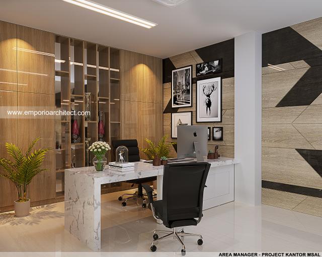 Desain Area Manager Kantor Modern 5 Lantai MSAL di Jakarta