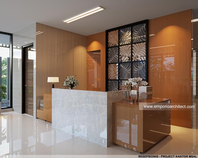 Desain Receptionist Kantor Modern 5 Lantai MSAL di Jakarta