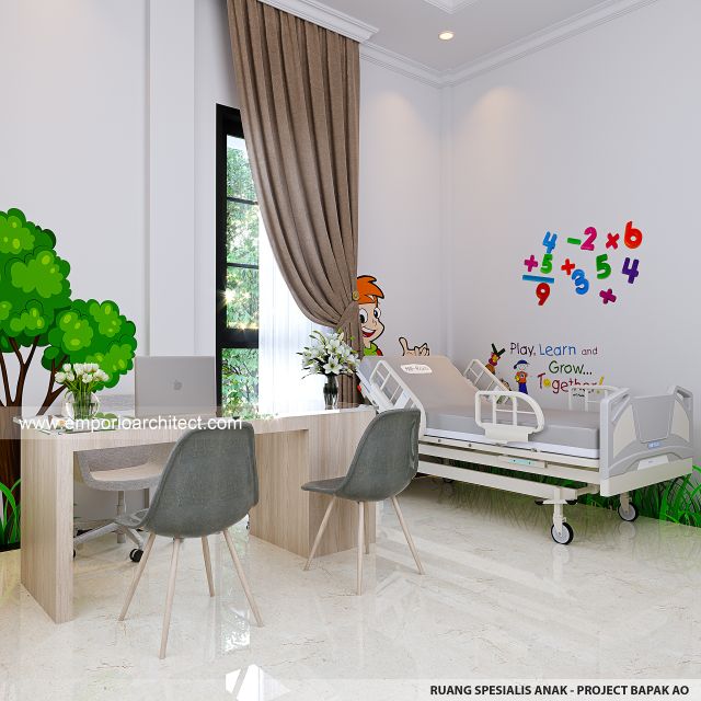 Desain Ruang Spesialis Anak Klinik Orchid Klasik 2 Lantai Bapak AO di Malang