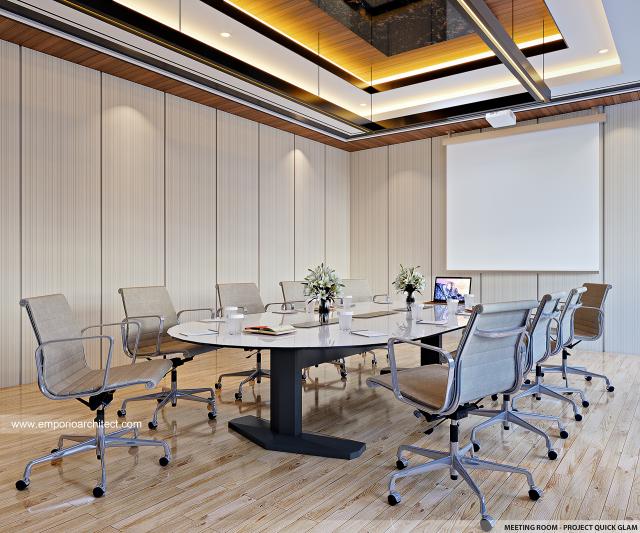 Desain Meeting Room Klinik Kecantikan Quick Glam Modern 4 Lantai Ibu IRW di Jakarta