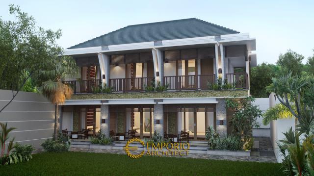 Desain Exterior Kost Villa Bali 2 Lantai Bapak Wayan Sudarma di Denpasar, Bali