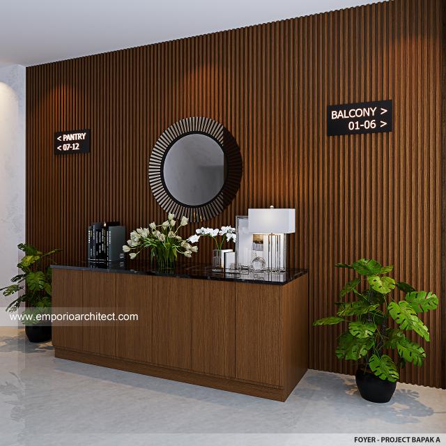 Desain Foyer Kost Modern Minimalis 5 Lantai Bapak AHM di Jakarta