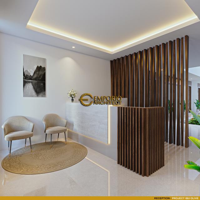 Desain Reception Kost Villa Bali 2 Lantai Ibu Olive di Bali