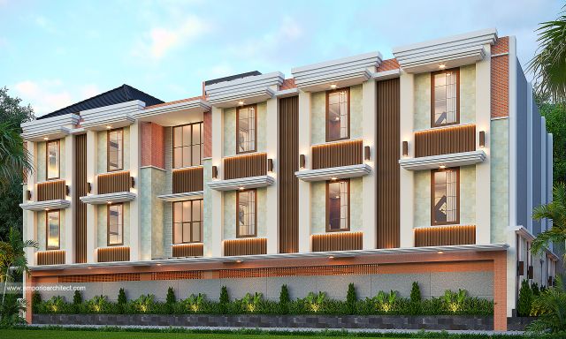 Desain Tampak Belakang Kost Villa Bali 4 Lantai Bapak HNT di Yogyakarta