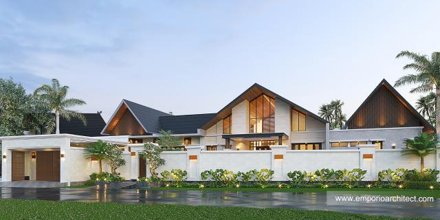 Desain Tampak Depan Dengan Pagar Private Villa Lapaggalung Petta PajJawae Villa Bapak Andi Entong di Makassar, Sulawesi Selatan