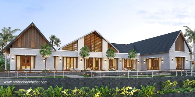 Desain Tampak Belakang Private Villa Lapaggalung Petta PajJawae Villa Bapak Andi Entong di Makassar, Sulawesi Selatan