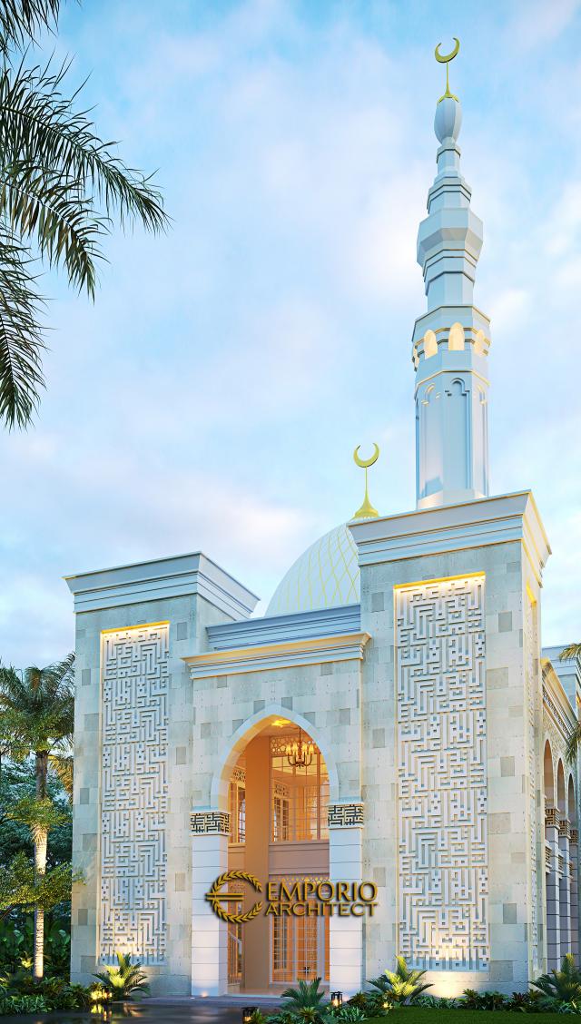 Desain Tampak Depan Masjid Classic 2 Lantai Riyadhuul Ulum di Jakarta